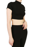 T1001 - Cropped Backless Top and Legging Pants Set