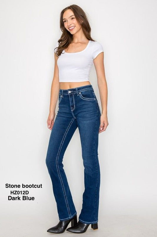 Boot-cut Jean Pant with stone
