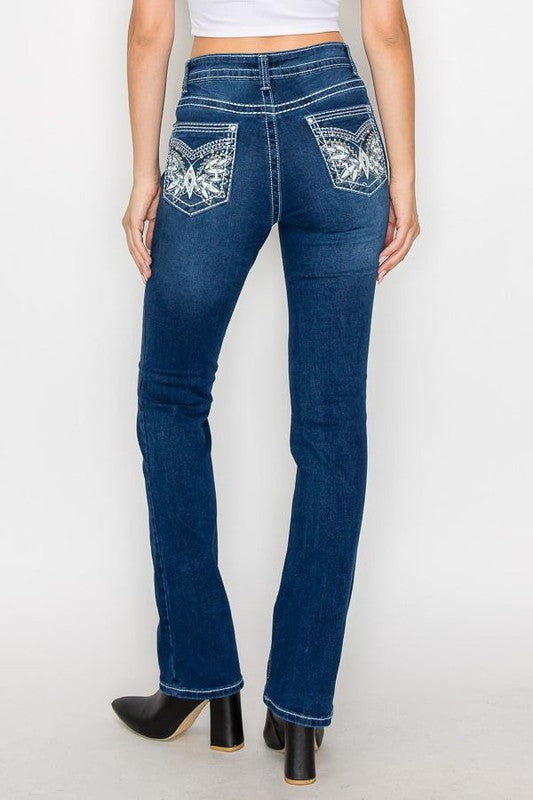 Boot-cut Jean Pant with stone