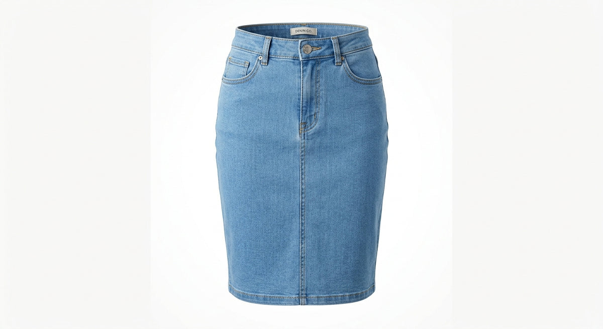 MF104SSK - Denim Midi Skirt