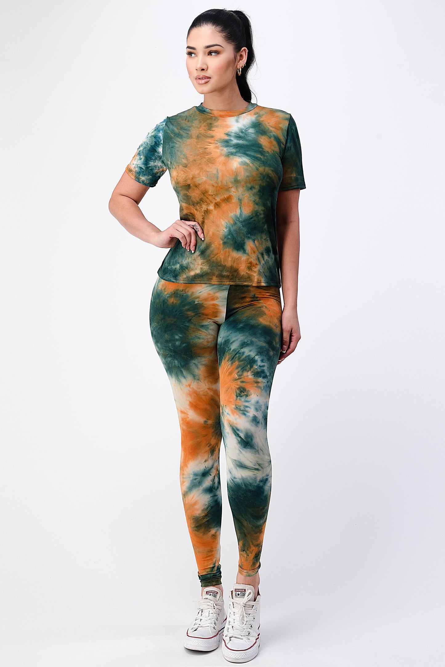 Tie-Dye T-shirt and Leggings Set
