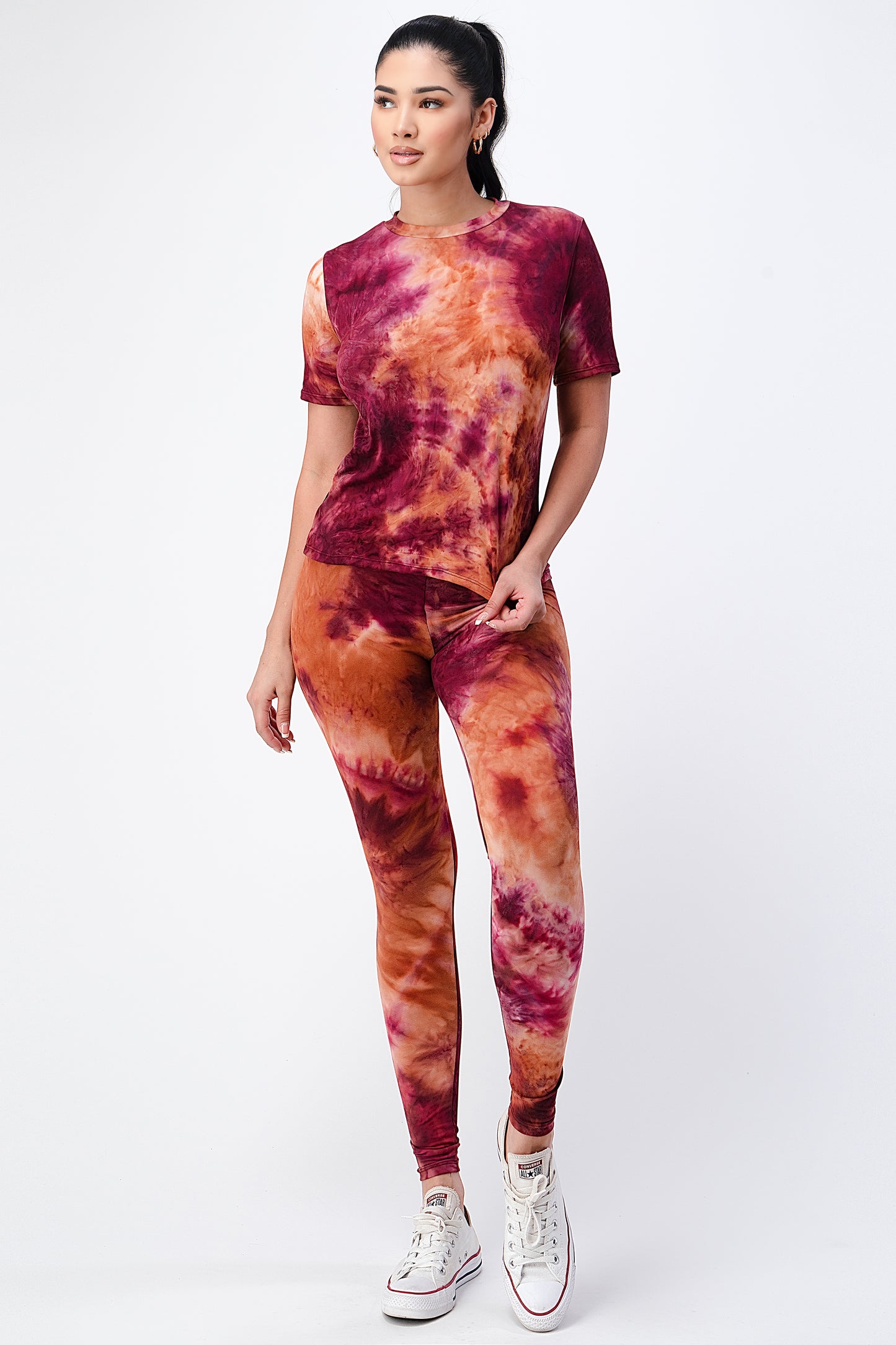 Tie-Dye T-shirt and Leggings Set