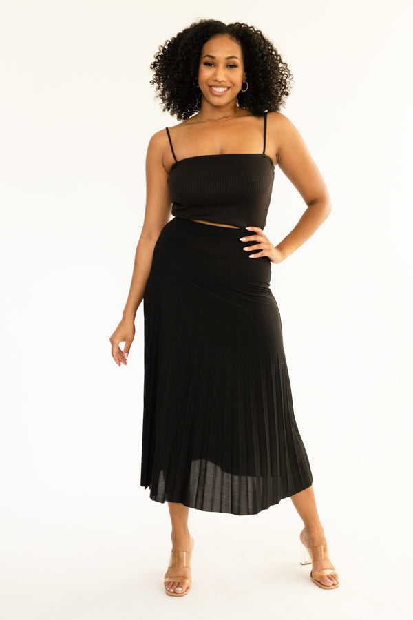 Long Pleated Skirt- D001S