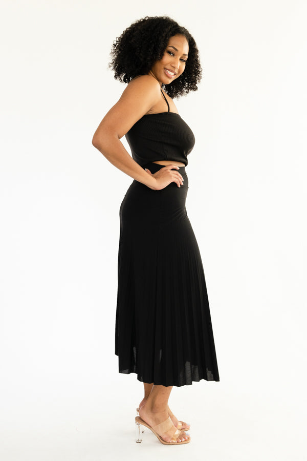 Long Pleated Skirt- D001S