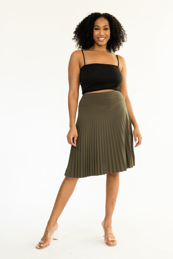 Midi Pleated Skirt- D003SK