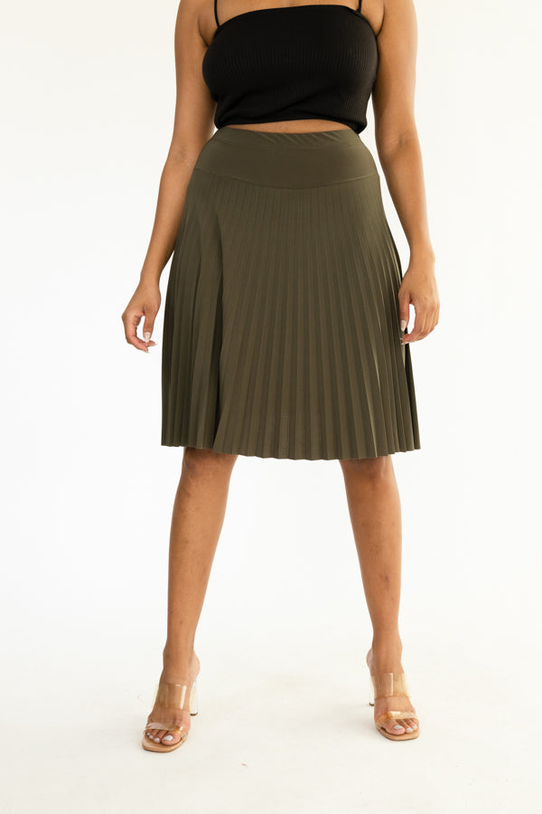 Midi Pleated Skirt- D003SK