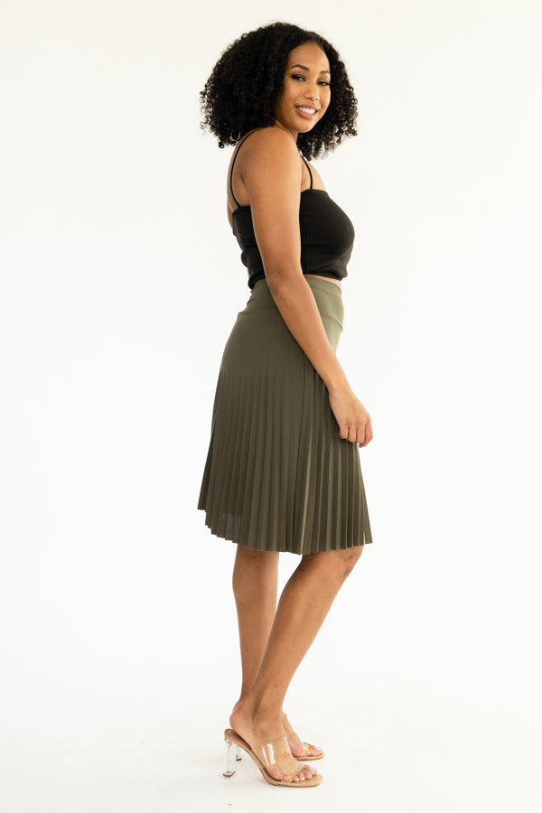 Midi Pleated Skirt- D003SK