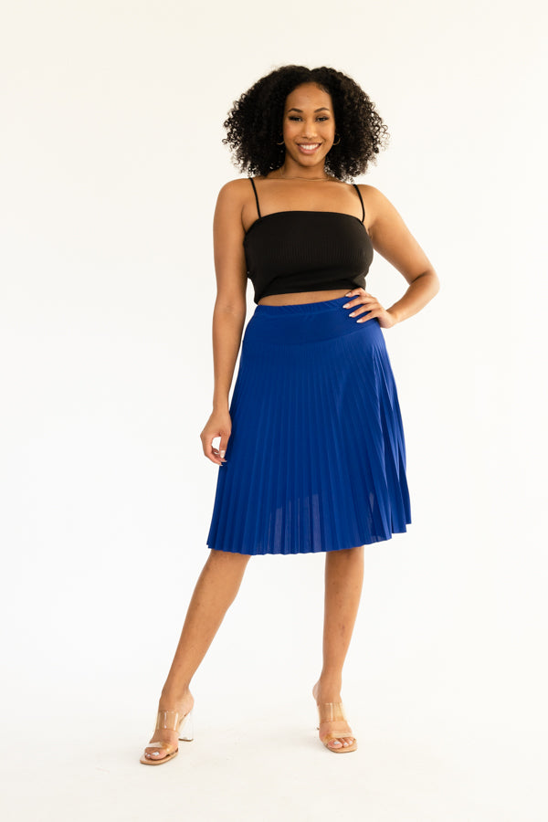 Midi Pleated Skirt- D003SK