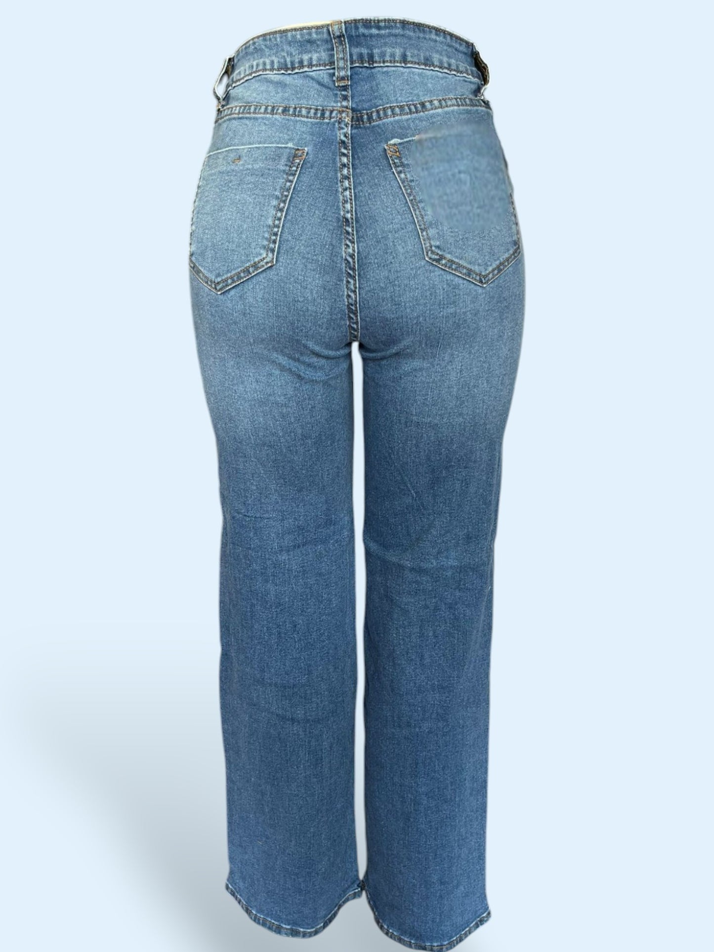 Straight Leg Jean Pants_Highwaisted