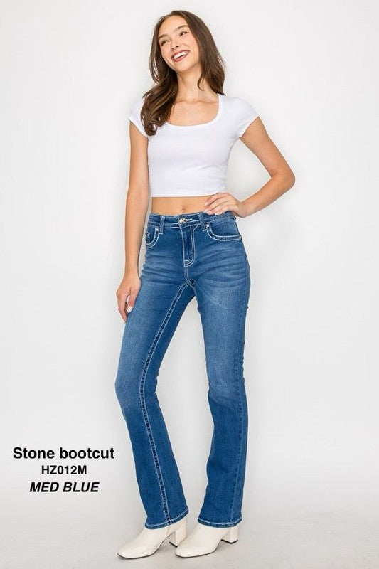 Boot-cut Jean Pant with stone