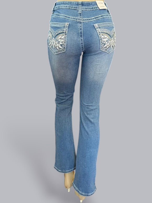 Boot-cut Jean Pant with stone