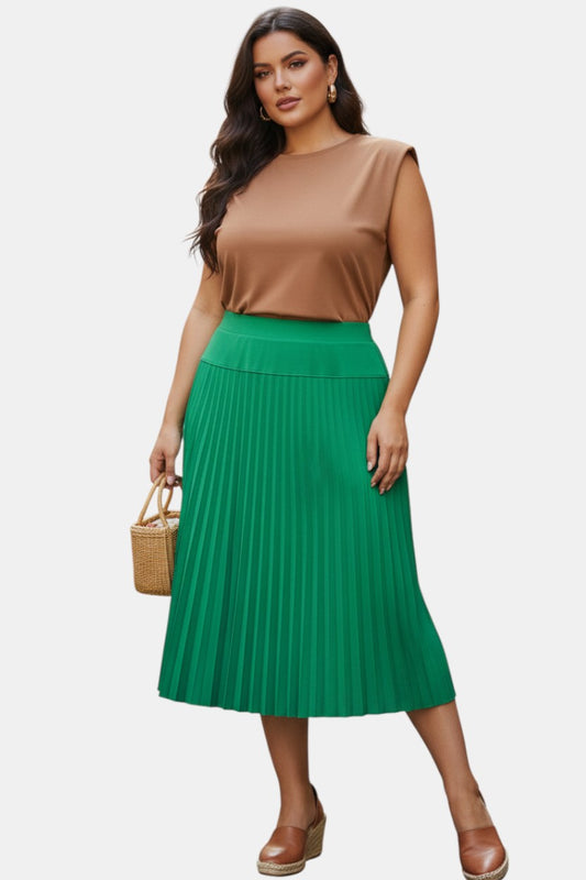 Midi Pleated Skirt- D003SK
