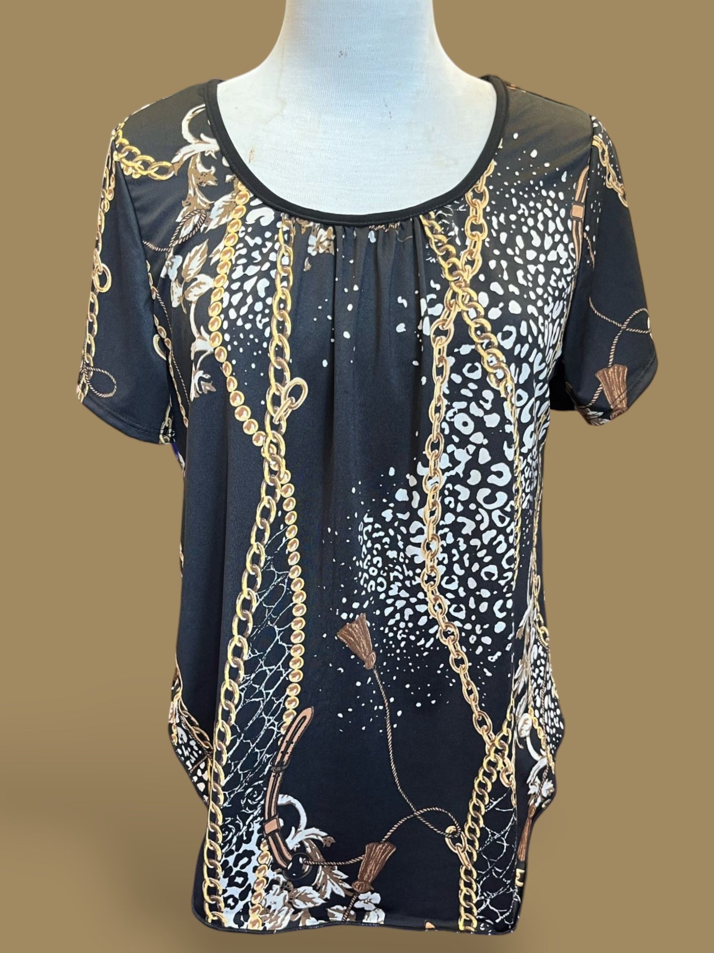 Short sleeve printed summer Blouse