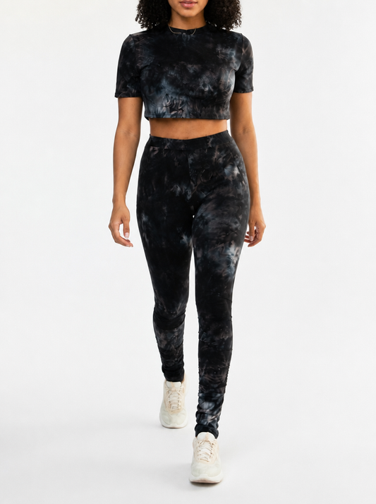Ruched Leggings with Crop Top