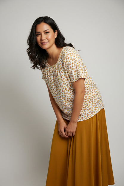 Short sleeve printed summer Blouse