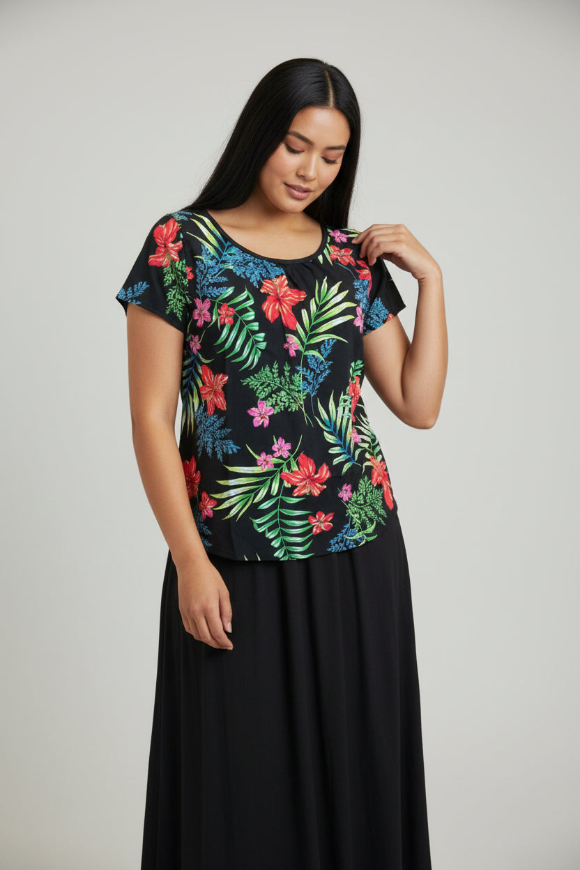 Short sleeve printed summer Blouse