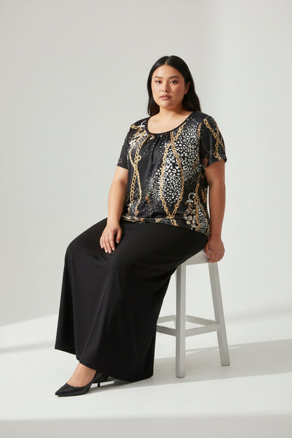 Short sleeve printed summer Blouse