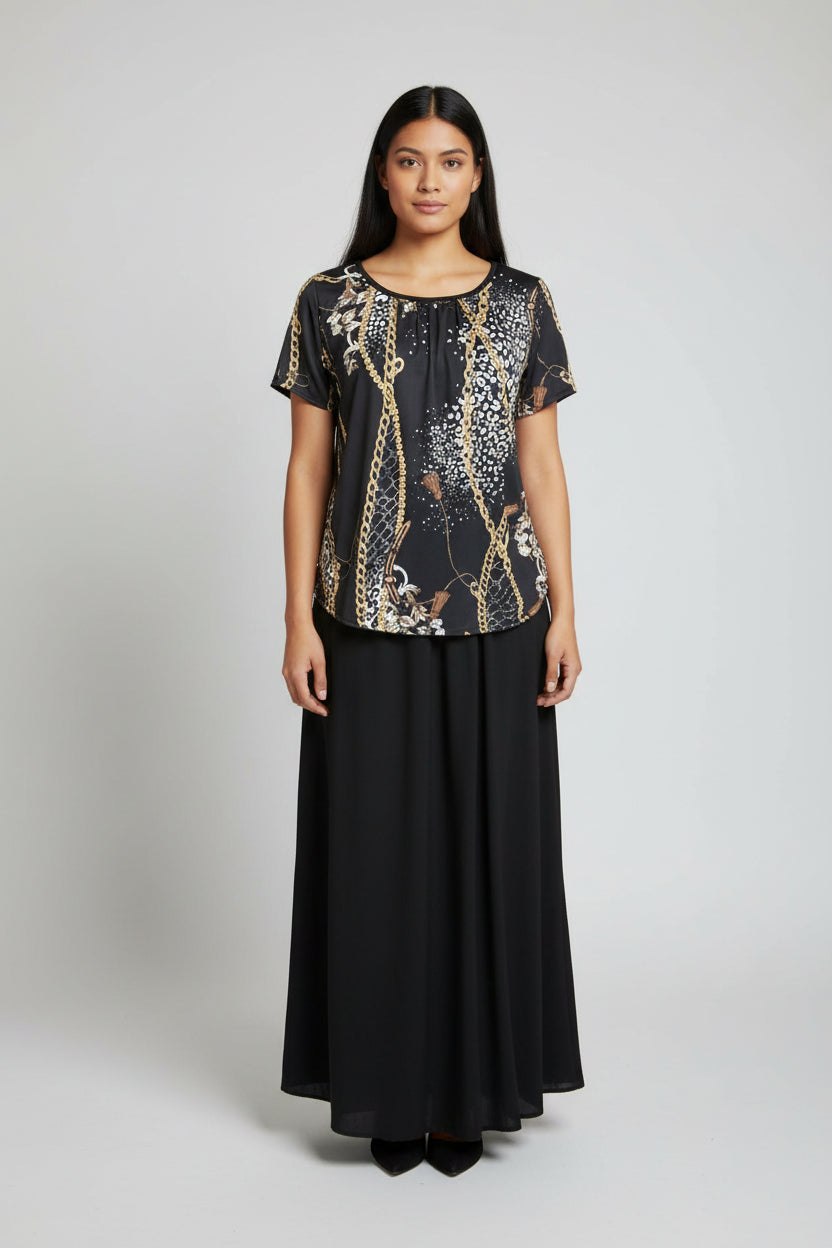 Short sleeve printed summer Blouse