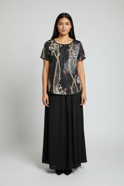 Short sleeve printed summer Blouse