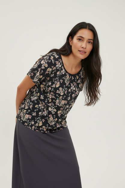 Short sleeve printed summer Blouse