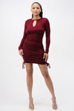 P1006D- Ruched Mini Dress