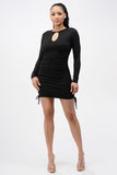 P1006D- Ruched Mini Dress