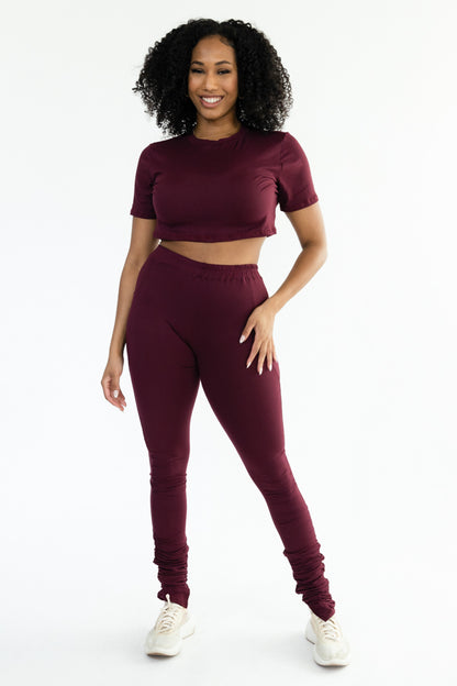 Ruched Leggings with Crop Top