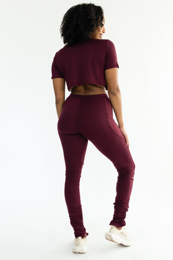 Ruched Leggings with Crop Top