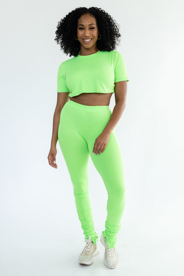 Ruched Leggings with Crop Top