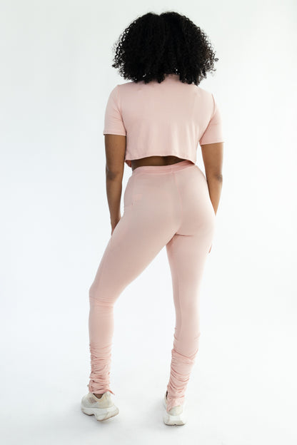 Ruched Leggings with Crop Top