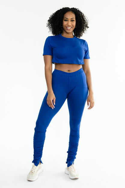 Ruched Leggings with Crop Top