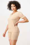 V-Neck Biker Shorts Set - DSP