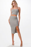 Midi Skirt Crop Top Set